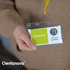 50 Pack Recycled Clear Horizontal ID Badge Holder Name Badge