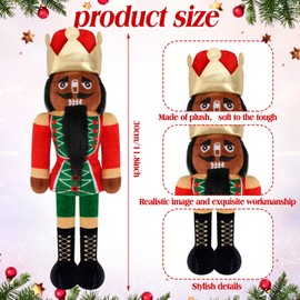 Lunmon 12 Inch Nutcracker Stuffed Plush Doll Gifts for Christmas Xmas Holiday Gifts Home Party Table Centerpieces(African Nutcracker)