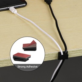 VILHTL 80 Pcs Cable Tidy Management Selbstklebende Kabelklemmen, Klemmen Fix Led Light Clips (für 8mm / 0.31in Wide Strip Light)