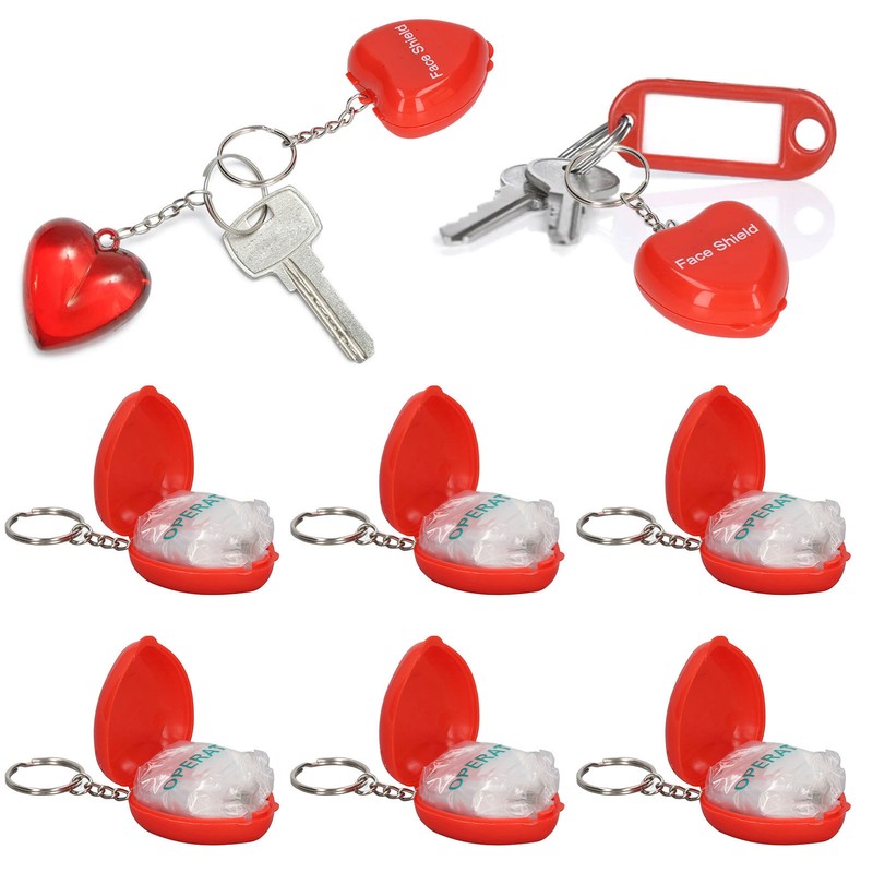 6pcs Cardiopulmonary Resuscitation Face Shield Portable Hygienic Pocket Facial Cover