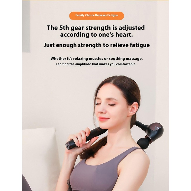 BlissfulDestiny Deep Tissue Massage Gun with Bend Handle, 12MM Percussion,