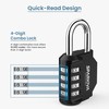 Sparkiva Black 4 Digit Combination Padlock for Gym Locker -
