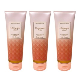 Generic Bath and Body Work CHAMPAGNE TOAST Ultra Shea Body Cream Bundle - Set of 3-8 oz / 226 g each, Pink