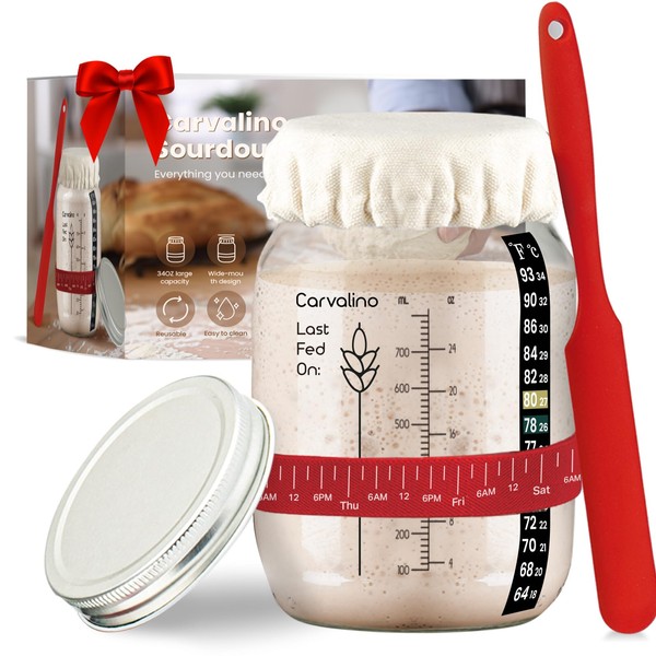 Carvalino Sourdough Starter Kit - Featuring a 34OZ Large Capacity