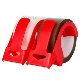 Clear and Brown Packing Tape with Dispenser -2.7mil x 1.88" x 55Y Heavy Duty Packing Tape for Moving Boxes-Moving Tape Strong Adhesive Packaging Tape