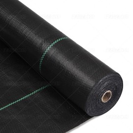 MLZPU 6ftx100ft Landscape Weed Barrier Fabric, Black with Green Line, Heavy Duty Ground Cover