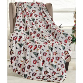 FAITH, HOPE, LOVE HOME DÉCOR Happy Holidays Microplush Throw Blanket (50" x 60") - Christmas Time
