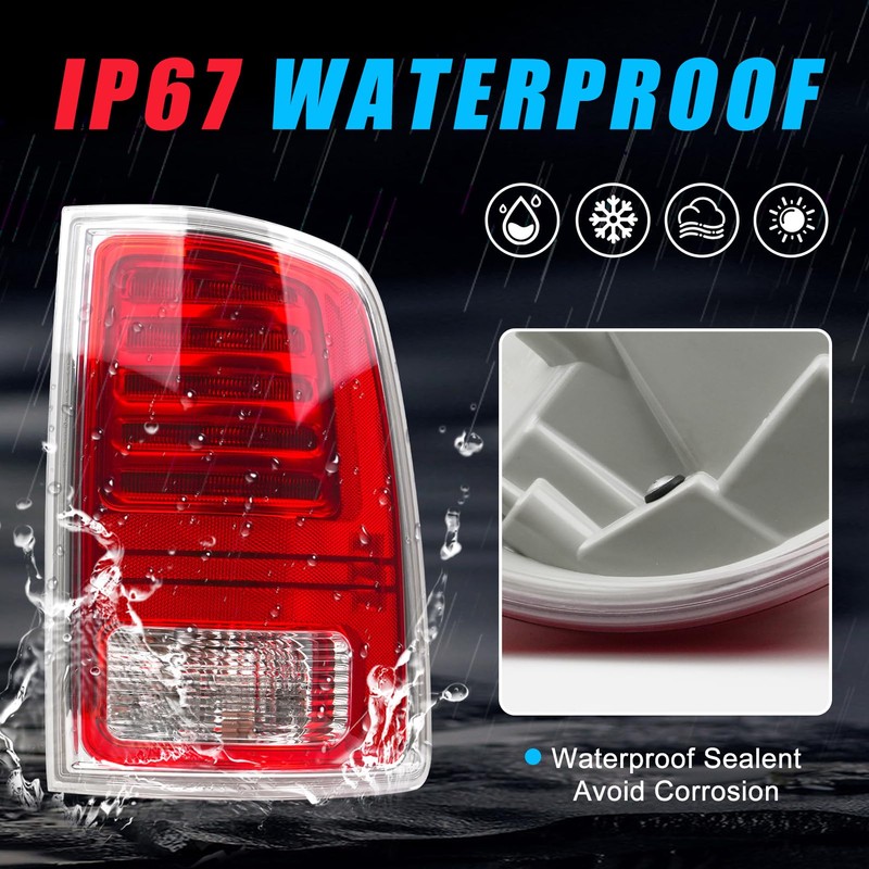 LED Tail Lights Compatible with 2013-2018 Dodge Ram 1500 2014-2018