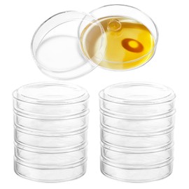 MIVIDE Pack of 10 Glass Petri Dishes with Lid, 90 x 20 mm High Borosilicate Glass, Petri Dishes, Sterilised Petri Dish, Transparent for Schools and Laboratory Culture, Bacterial Yeast