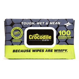 Crocodile Cloth Original - 100, 10" X 15" Cleaning Wipes. Large, Moist, Absorbent and Disposable Cleaning Cloths. Safe on Skin and Multiple Surfaces.