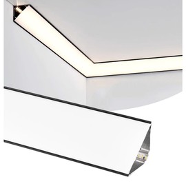 DGLILUAN 6 Pack 3.2ft LED Channel Aluminum Crown Moulding LED Diffuser Track for Ceiling Indirect Lighting, Top Corner Aluminum Strip for Ceiling Lighting Cornice Coving Decor (Black)