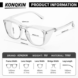 konqkin Safety glasses Goggles Nurses Protective Eyewear - Anti Fog Square Frame Stylish Clear Glasses for Women Men (douhua purple pink)