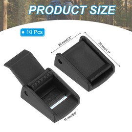 PATIKIL Webbing Black Cam Buckle 13/16 inch, 10 Pack Plastic Adjustable Toggle Clip for Backpack Luggage Car Roof Bag Pet Chest Vest Straps