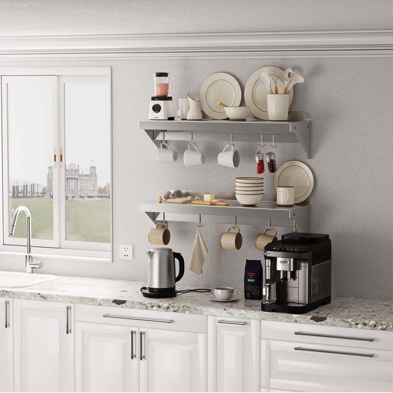 Garvee 12 in x24 in Stainless Steel Shelf, Multifunctional Metal
