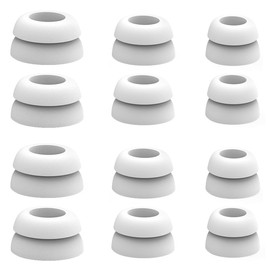 Double Flange Earbuds Tips Replacement Ear Tips for Sony WF-1000XM5/1000XM4/Beats Earbuds Fit 5.0mm-7mm Nozzle Earbuds, White, 6 Pairs