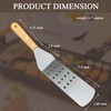 Long Metal Spatula, Thick Stainless Steel Grill Spatula with Wood