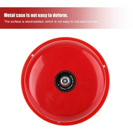 Garsent Fire Alarm Bell, 220V/24V/12V 6inch Stainless Steel School Factory Warehouse Electric Bell 100db DC 50HZ(12V)