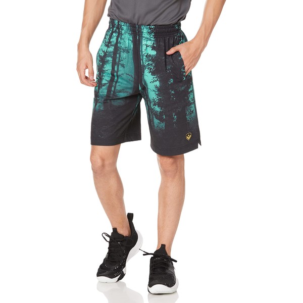 Converse CBG212852 Men's Basketball Practice Shorts, Gold Series, Practice Pants with Pockets, Forest