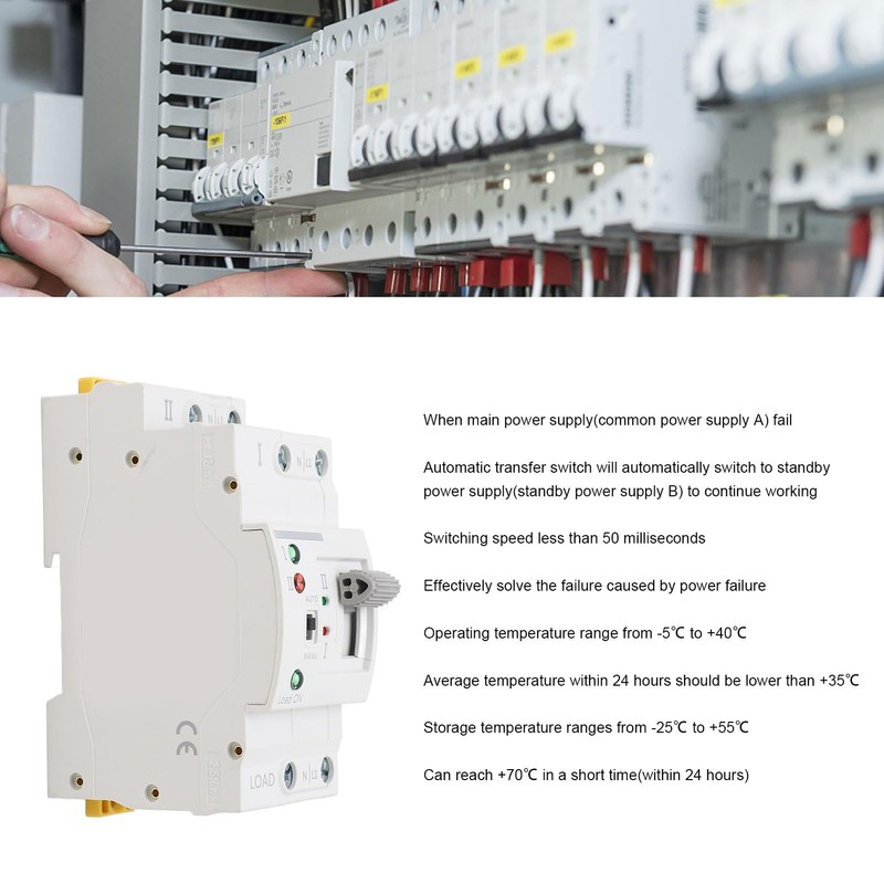 Haosie Automatic Transfer Switch, Dual Power Changeover Switch G2R-63 2P