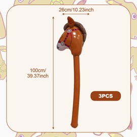 FUIPVGI Inflatable Horse Stick,Inflatable Horse Toys, Inflatable Horsehead Stick Balloons Pony Stick,Christmas Horse Themed Birthday Party Props Inflatable Horse Costume Sticks