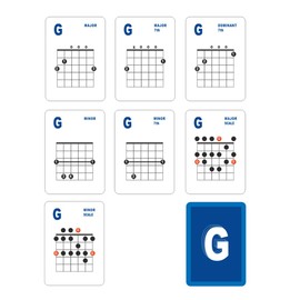 Hopbucan Guitar Chord and Scale Learning Cards, 49 Pieces Guitar Flash Cards, Guitar Scale Learning Cards, Guitar Chord Cards for Acoustics and Electrics. For Learning, Practising and Teaching