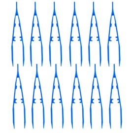 SE Assorted Color Lightweight Plastic Tweezers Set (12 PC.) - 365PT12