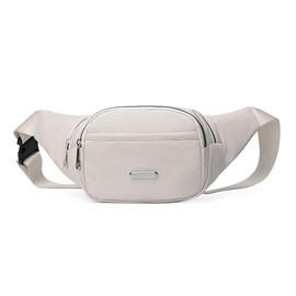 Mayoii Bumbags for Ladies, Fanny Pack for Women Men, Adjustable Belt, 3 Zipper Pockets, 1 Front Pocket, Lightweight Large Capacity Waist Bag for Daily Use (White)