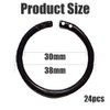 Fc'Noqgn Pack of 24 Shower Curtain Rings, Plastic Shower Curtain