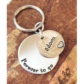 2020 Nickel 5 Years Down and Forever To Go 5th Anniversary Key Chain Gift for Him or Her
