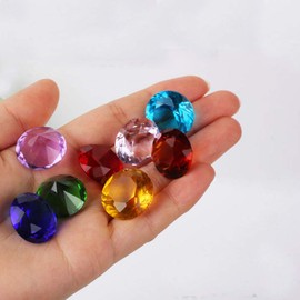 ToBeIT Acrylic Diamonds Colourful Approx. 145 Pieces 20 mm Diamond Crystals Transparent Crystal Transparent Table Decoration Confetti Wedding Decoration (20 mm Diamonds Colourful)