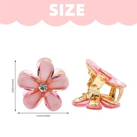 Mini Diamond Flower Hair Clip, Pack of 10 Hair Accessories, Flower, Small Claw Hair Clip, Pearl Flowers, Small Hair Clip for Girls, Women, Photo, Everyday, Party, Wedding (5 Colours)