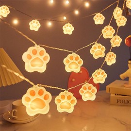LEKIBOP Cute Cat Model Decorative Lights Gifts Fairy Lights Christmas Lights Valentine’s Day Decor 10ft 20LED Battery Operated String Lights Ornaments Indoor Outdoor Wedding Festoon Party (Style 3)