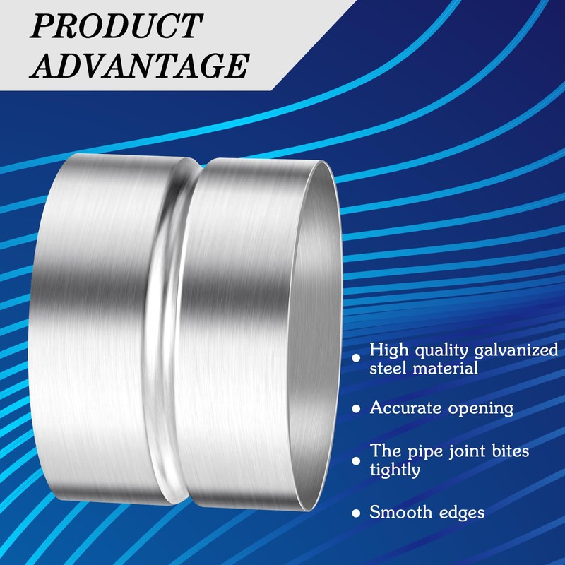 Hicarer 2 Pcs 4 Inch Galvanized Steel Duct Connector, Dryer