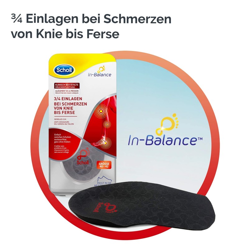 Scholl In-Balance 3/4 Insoles for knee to heel pain. 3077350