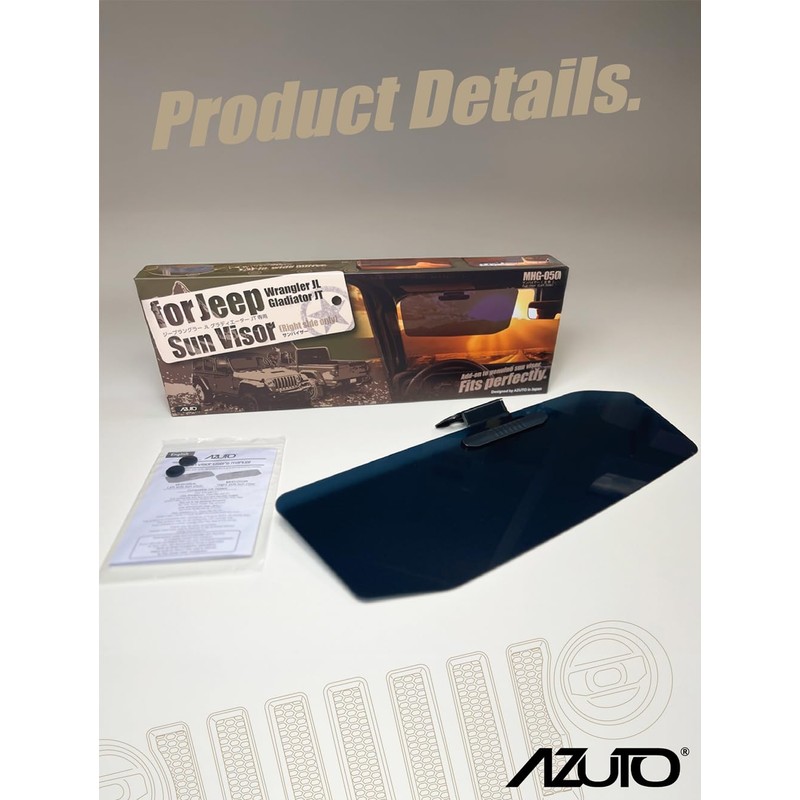 AZUTO Sun Visor Left Side Only Compatible with Jeep Wrangler