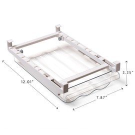 BINO | Pull-out Fridge Organizer | THE HANGER COLLECTION | Fridge Drawer Organizer with 2 Dividers | Clear Pantry Drawer Organizers | Shelf Holder Storage Drawers for Fruits, Veggies & Drinks