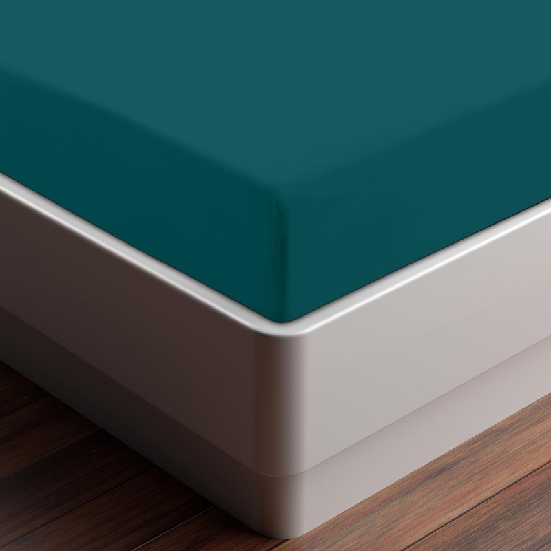 Utopia Bedding Fitted Sheet Double, Teal - Deep Pocket 14