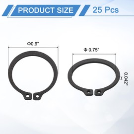 sourcing map 25Pcs 13/16" Internal Retaining Ring Circlip, 65 Mn Spring Steel Internal Circlip Snap Rings C-Clips for Grooved Shafts Studs, Black