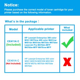 LCL Remanufactured Toner Cartridge Replacement for HP 305A CE411A for HP Enterprise 300 color M351 M375nw 400 color M451nw M451dn M451dw M475dn M475dw Pro M476dn-MFP M476dw-MFP M476nw-MFP(1-Pack Cyan)
