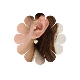 Xmsrn Vintage Heart Love Dangle Earrings Heart Pearl Earrings Heart Love Hoop Earrings Boho Heart Love Stud Earrings For Women, Zinc, No Gemstone