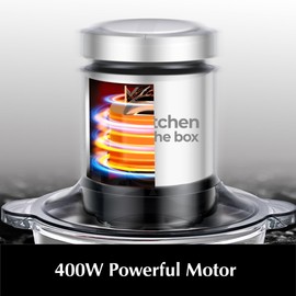 Kitchen in the box Mini Food Processors,Small Meat Grinder & Food Chopper,Electric Vegetable Chopper with One 3 Cup Bowl & S Blades for Meat/Fish/Vegetable/Baby Food,3cup(1bowl)