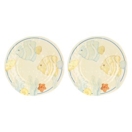 THUN, Set 2 Piatti Piani in Melammina, Linea Mare da Amare, Idea Regalo per la Cucina, Ø 27 cm