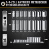 zozoa 16-Piece 1/4-Inch Drive Socket Spanner Set, 12-Point Deep and