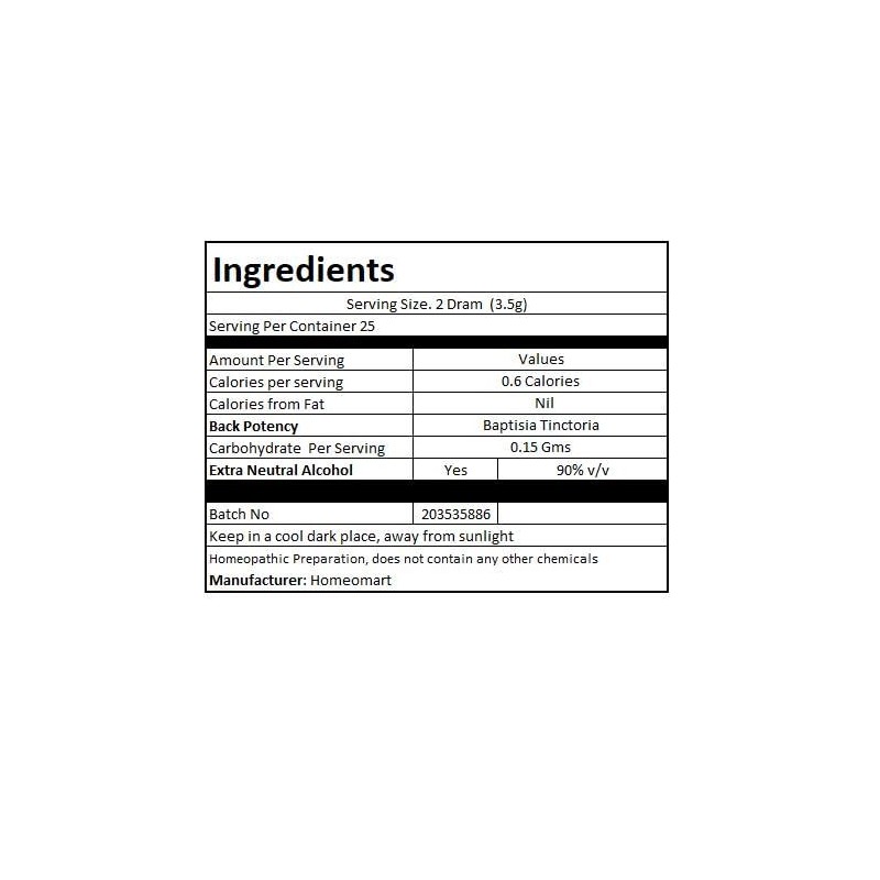 Homeomart.com Baptisia Tinctoria Homeopathy Pellets (Pills) in 200C Potency, Pack