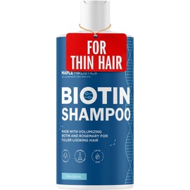 Maple Holistics Biotin Shampoo for Hair Growth B-Complex Formula for Hair Loss Removes DHT for Thicker Fuller Hair Anti Dandruff Formula with Zinc Tea Tree Oil Extract Jojoba Oil Argan Oil For Women and Men 8 oz