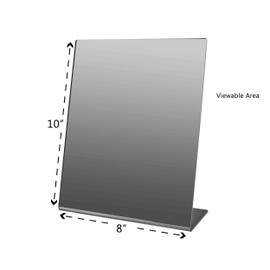 Marketing Holders 4 Pack Acrylic Mirror 8” x 10” Counter Slanted L Shape Easel Mirrors Jewelry Shop Hair Salon Piercing Kiosk Perfect Travel Locker or Desk Makeup Mirrors