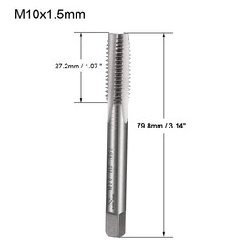 sourcing map Metric Machine Thread Tap M10 x 1.5 H2 High Speed Steel Straight Flutes Screw Tapping Threading Machinist Repair DIY Tool 2pcs