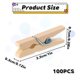 Small Wooden Clothes Pins, 1 Inch Gold Mini Clothespins Small Clothes-Pin-Clothes Photo Paper Peg Pin Clothespin Craft Clips Clothes-pins Natural Wooden Colored Clothespin for Food Package Photo
