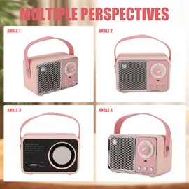Daiilg Bluetooth Speaker Portable Sound Speaker Music Wireless Radio FM Mini Blootooth Audio Pink