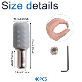 INCREWAY Shelf Support Pegs, 40PCS 5MM Metal Shelf Pins with Anti-Slip Rubber Cover Cabinet Shelf Clips for Bookcase Shelves Cupboard